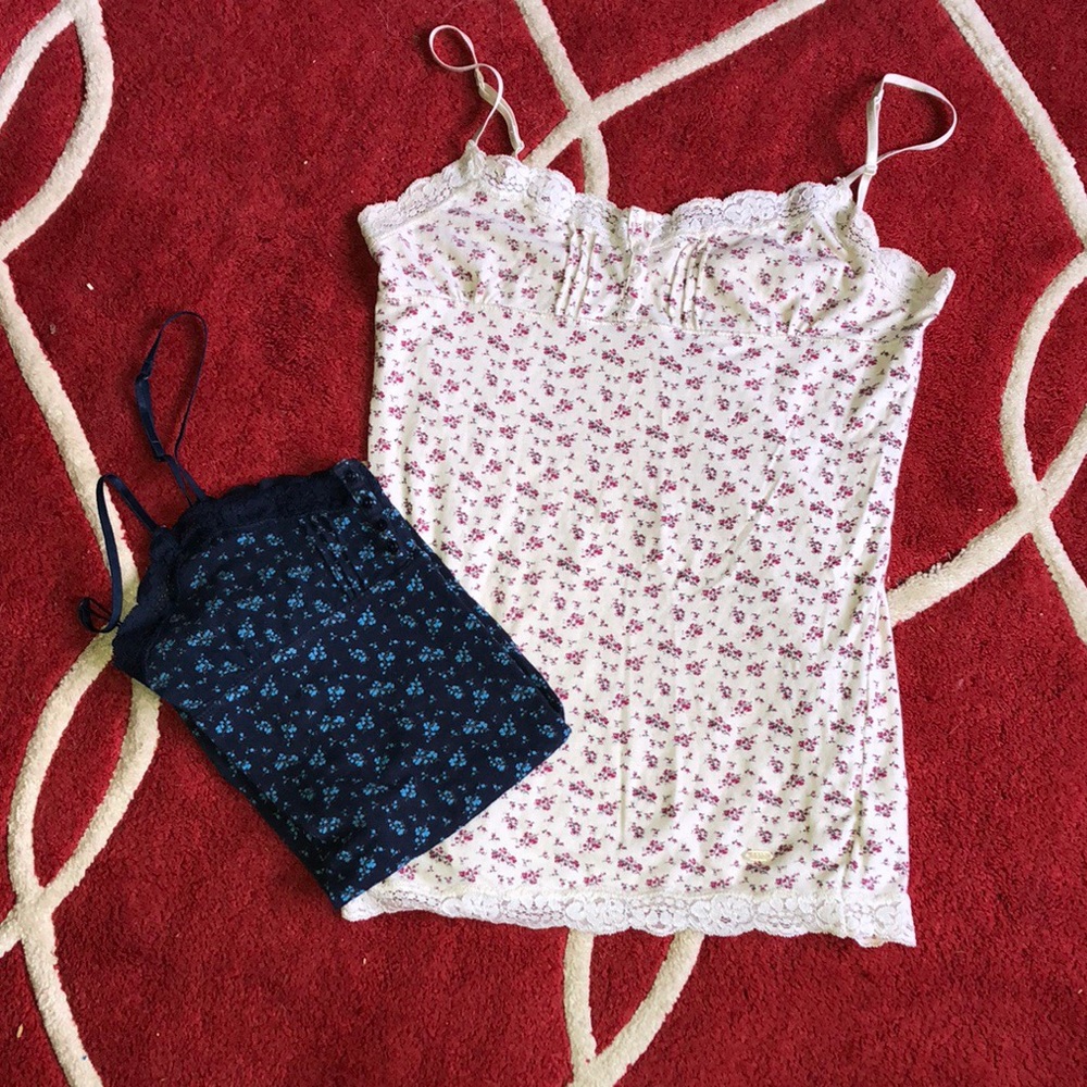 Two flower pattern camis